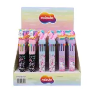 Nebulo: 10-farbiger Kugelschreiber Einhorn-Design verschiedene 1 Stk.