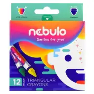 Nebulo: Buntes dreieckiges Wachsmalstift-Set, 12 Stück