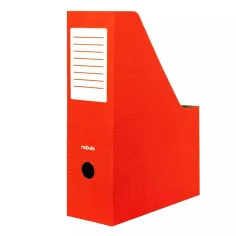 Nebulo: Dokumentenhalter 80 mm, zusammenklappbar, aus Karton, rot