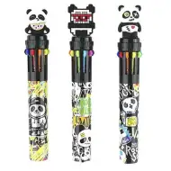 Nebulo: Kugelschreiber mit 10 Farben, Panda-Design, verschiedene Ausführungen, 1 Stück