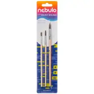 Nebulo: Pinsel mit naturbelassenem Holzgriff, 3er-Set (4-6-10)