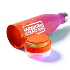 Nebulo: Thermoflasche 460 ml mit eingebautem Bluetooth-Lautsprecher in Rosa-Orange Bild 2