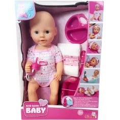 New Born Baby Pipi-Baby mit Zubehör, 38 cm - Simba Toys