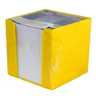 Notizblock in zitronengelbem Halter, 750 Blätter, 9x9x9cm