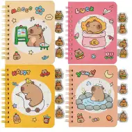 Notizblock mit Doppelspirale Capybara, 64 Blatt, verschiedene Ausführungen, 1 Stück