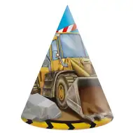 Partyhüte mit Baufahrzeug-Muster, 6er-Set