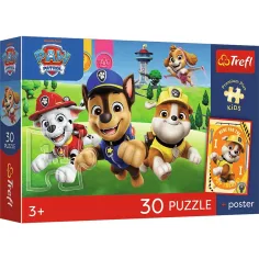 Paw Patrol 30-teiliges Premium-Plus-Kinderpuzzle mit Poster - Trefl