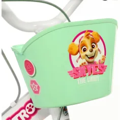 Paw Patrol Skye 14" Kinderfahrrad mit Korb und Puppensitz in Rosa-Mintgrün – Dino Bikes Fahrrad Bild 3