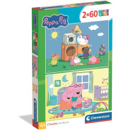 Peppa Wutz 2 x 60-teiliges Supercolor-Puzzle - Clementoni