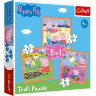 Peppa Wutz: Die einfallsreiche Peppa 3-in-1 Puzzle - Trefl