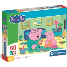 Peppa Wutz Familienspaß 60-teiliges Supercolor-Puzzle - Clementoni