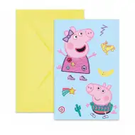Peppa Wutz Party-Einladung 6er-Set