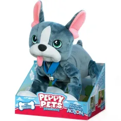 Peppy Pets: Französische Bulldogge Plüschhund mit Leine, 28 cm