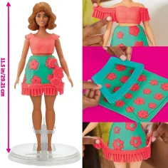 Play-Doh: Barbie Blumenmuster und Fransen Knetset – Hasbro Bild 2