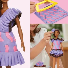 Play-Doh: Barbie Fashionista Rüschchen-Kleider Knet-Set mit Puppe - Hasbro Bild 2