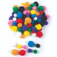 PlayBox: 200 Stück farbiges Pompon-Set