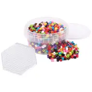 PlayBox: 5mm MIDI bügelbare 1000 Stück bunte Perlen mit sechseckiger Grundplatte