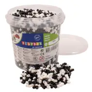 PlayBox: 5mm MIDI schwarze und weiße bügelbare Perlen im Eimer, 5000er Set