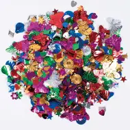 PlayBox: Bunte Pailletten in verschiedenen Farben, Größen und Formen, 100g-Packung