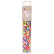 PlayBox: Bunte, kristallähnliche, auffädelbare Perlen, 650-teiliges Set