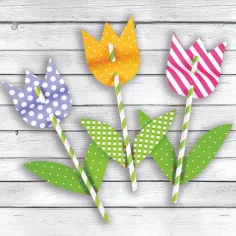 PlayBox: Gestreiftes buntes Papierstrohhalm-Set, 50 Stück Bild 2