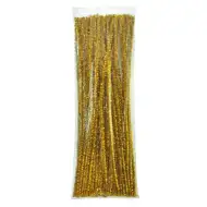 PlayBox: Goldfarbene Chenille-Fäden 100 Stück 6mm