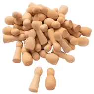 PlayBox: Naturholzfiguren 40x47mm 50er-Pack