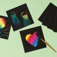 PlayBox: Schwarzes, gewachstes Rubbelpapier, 15 x 15 cm, 10er-Set