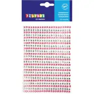 PlayBox: Selbstklebende pink-silberne Strasssteine 525 Stk.