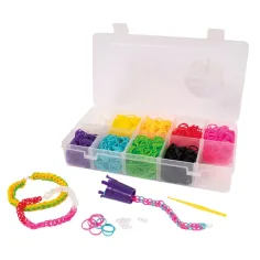 PlayBox: Gummiband-Armband-Bastelset mit 9 Farben, 2700 Teilen Bild 2