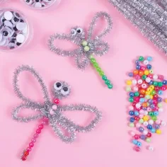 PlayBox: Silberfarbene Chenille-Fäden 100 Stück 6mm Bild 2