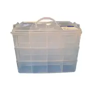 PlayBox: Transparente 36-Fächer-Aufbewahrungsbox, 3-stöckig