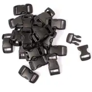 Playbox: Schwarze Kunststoffschnallen, 10er-Set, 11 mm