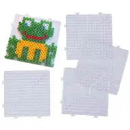 Playbox: XL Bügelperlen Grundplatten Set – 5 Stück, quadratisch, verbindbar