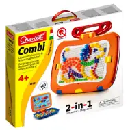 Quercetti: 2-in-1 300-teiliger Steckmosaik-Set mit magnetischer Tafel