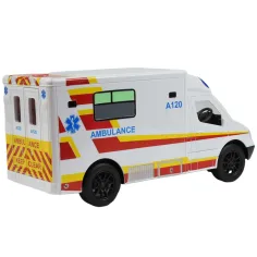 RC ferngesteuertes weißes Ambulanzfahrzeug mit Lichteffekten 2,4GHz 1/12 Maßstab 30cm Bild 4