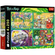 Rick und Morty Verrückte Abenteuer 4x250-teiliges Puzzle - Trefl