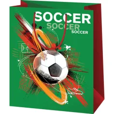 Riesige Geschenktasche mit Fußballmuster 33 x 15 x 44,5 cm