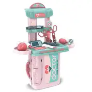 Rosa 3-in-1 tragbares Arztset im Koffer