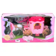 Rosa Kutschenset mit Pferd