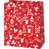 Rot-weiße große Weihnachtstasche 24x35x9cm