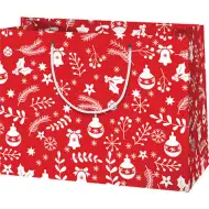 Rot-weiße mittelgroße Weihnachtstasche 18x10x23cm