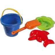 Sandkasten-Set mit gewelltem Eimer, 4-teilig - D-Toys