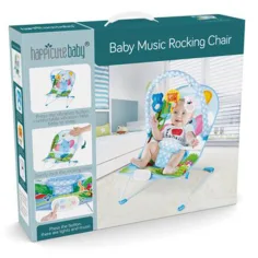 Vibrierende und musikalische Babywippe mit Elefantenmuster Bild 2
