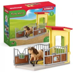 Schleich: Farm World - Pony Box Isländisches Pony Hengst Set (42609) Bild 3