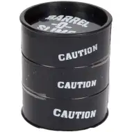 Schwarzer Slime in einem Mini-Ölfass