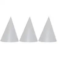 Silberfarbene Partyhüte 6er-Set