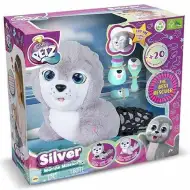 Silberner interaktiver Plüsch-Babyrobbe