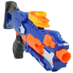 Soft Bullet Gun: Manuelle Schaumstoffpistole mit Trommelmagazin und Patronen 44cm Bild 2