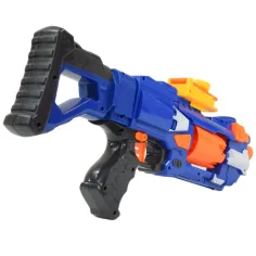 Soft Bullet Gun: Manuelle Schaumstoffpistole mit Trommelmagazin und Patronen 44cm Bild 3